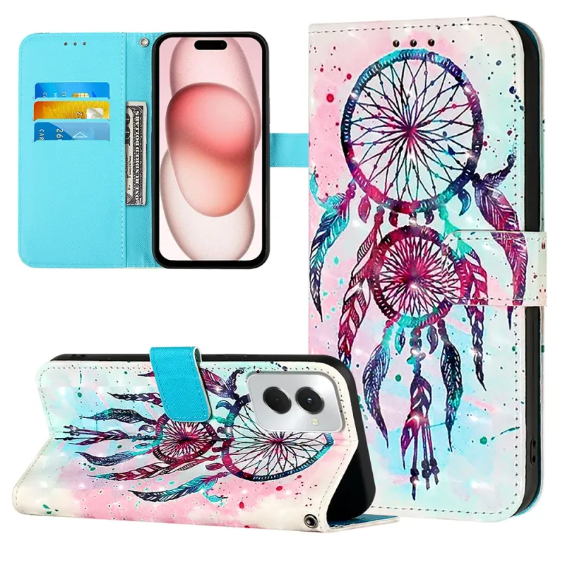 Niedliche Hülle mit Eulen-Blumen-Print für ZTE Blade A52 A53 A73 A75 Nubia Z60 Ultra Red Magic 10 Pro Plus Brieftasche Flip Leder Handyhülle_voghion.com