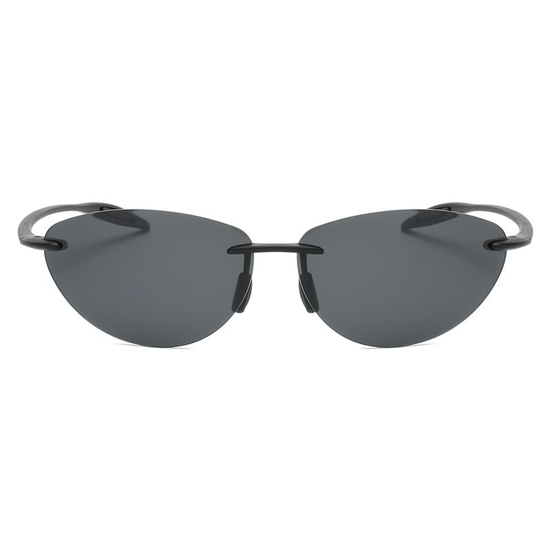 Frameless Polarized For Men Trendy Matrix Style Sunglasses Driver's Driving Glasses_voghion.com