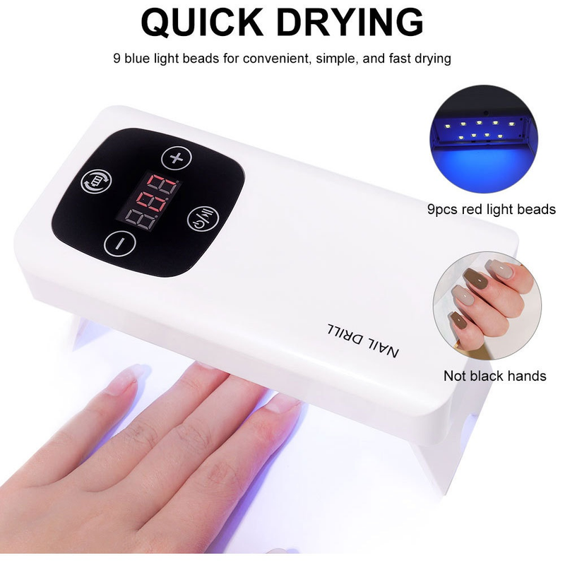 Lampe de photothérapie de polissage 2 en 1, Machine intégrée, ensemble complet d'outils pour les ongles, nouvelle collection_voghion.com