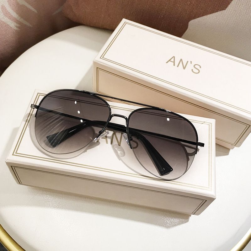 Brown Men High-End Polarized Sunglasses Driving Large Frame Aviator Big Face Sunshade Glasses For Women_voghion.com