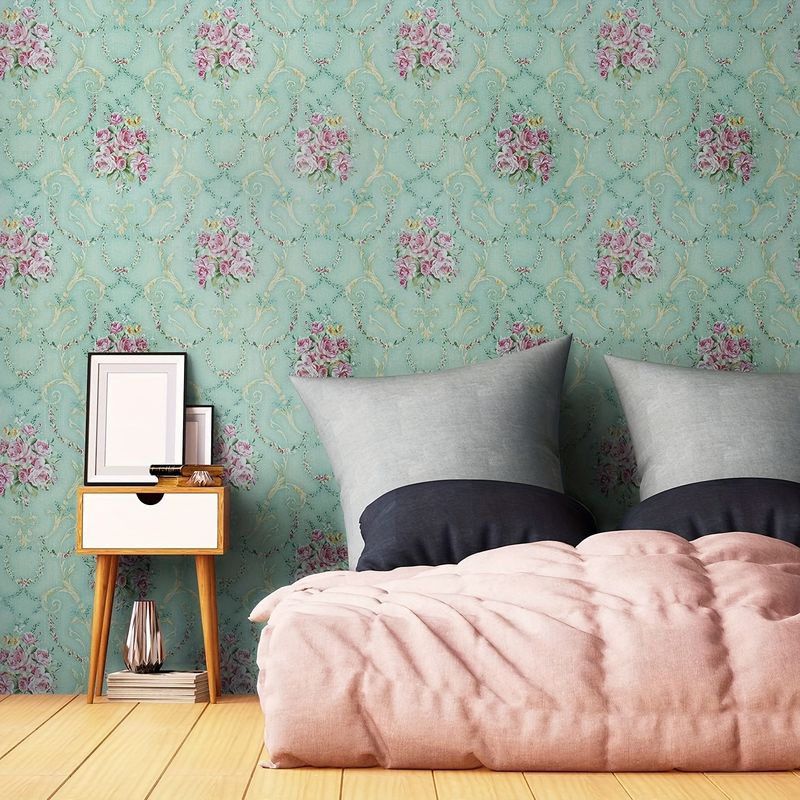 Selbstklebende Pfingstrose Rosa Schlafzimmer Gemütliche Pastorale Blumentapete Internet Celebrity Hintergrundwand Wasserdicht Dekorativ_voghion.com