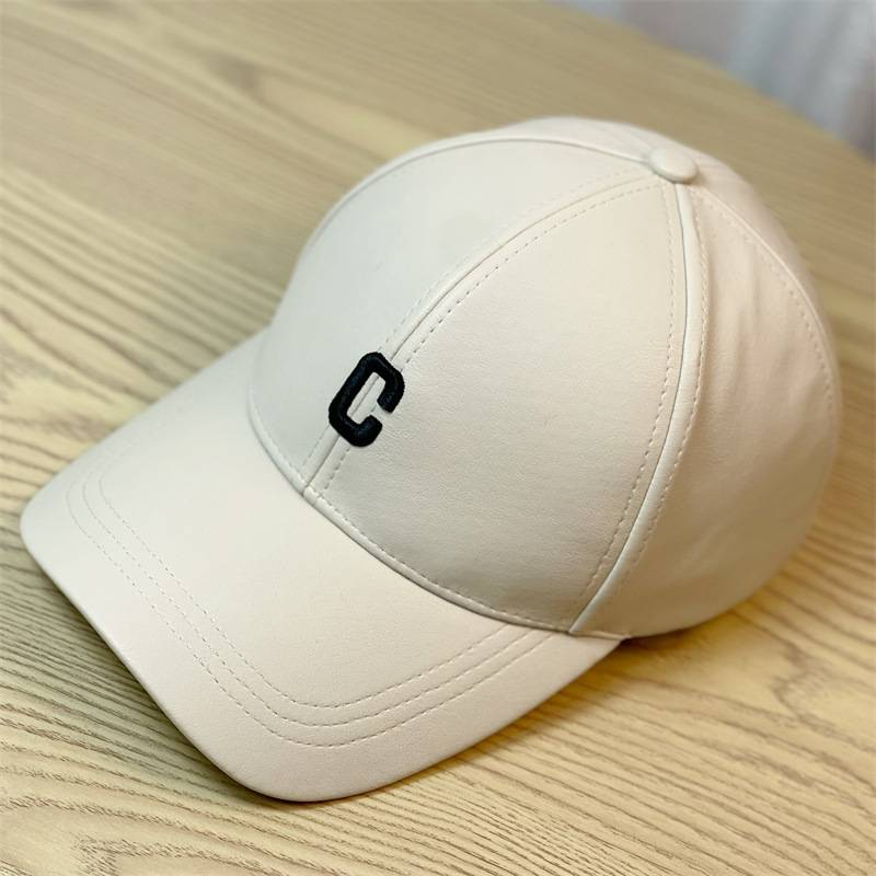 Baseball cap for women with wide brim, hard top, large head circumference, duck tongue hat, leather versatile, and small face_voghion.com