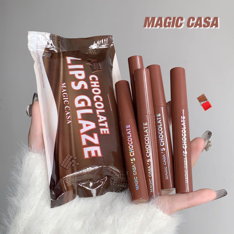 Schokolade Lip Glaze fünf Sätze Nebel matt Studentin Streicheleinheiten eins fünf_voghion.com