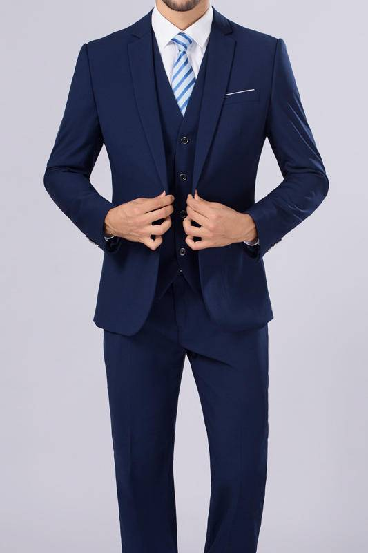 Terno masculino slim fit de três peças - Terno casual para casamento para noivo e padrinho - Terno formal_voghion.com