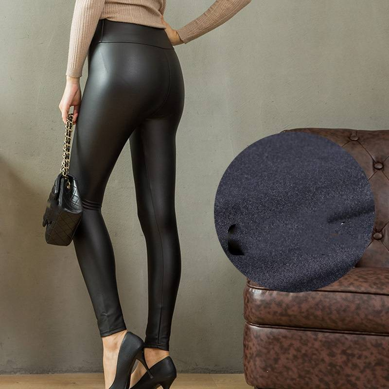 Women's Clothing PU leather pants autumn and winter new colorful high waist tight slimming outer wear leggings_voghion.com