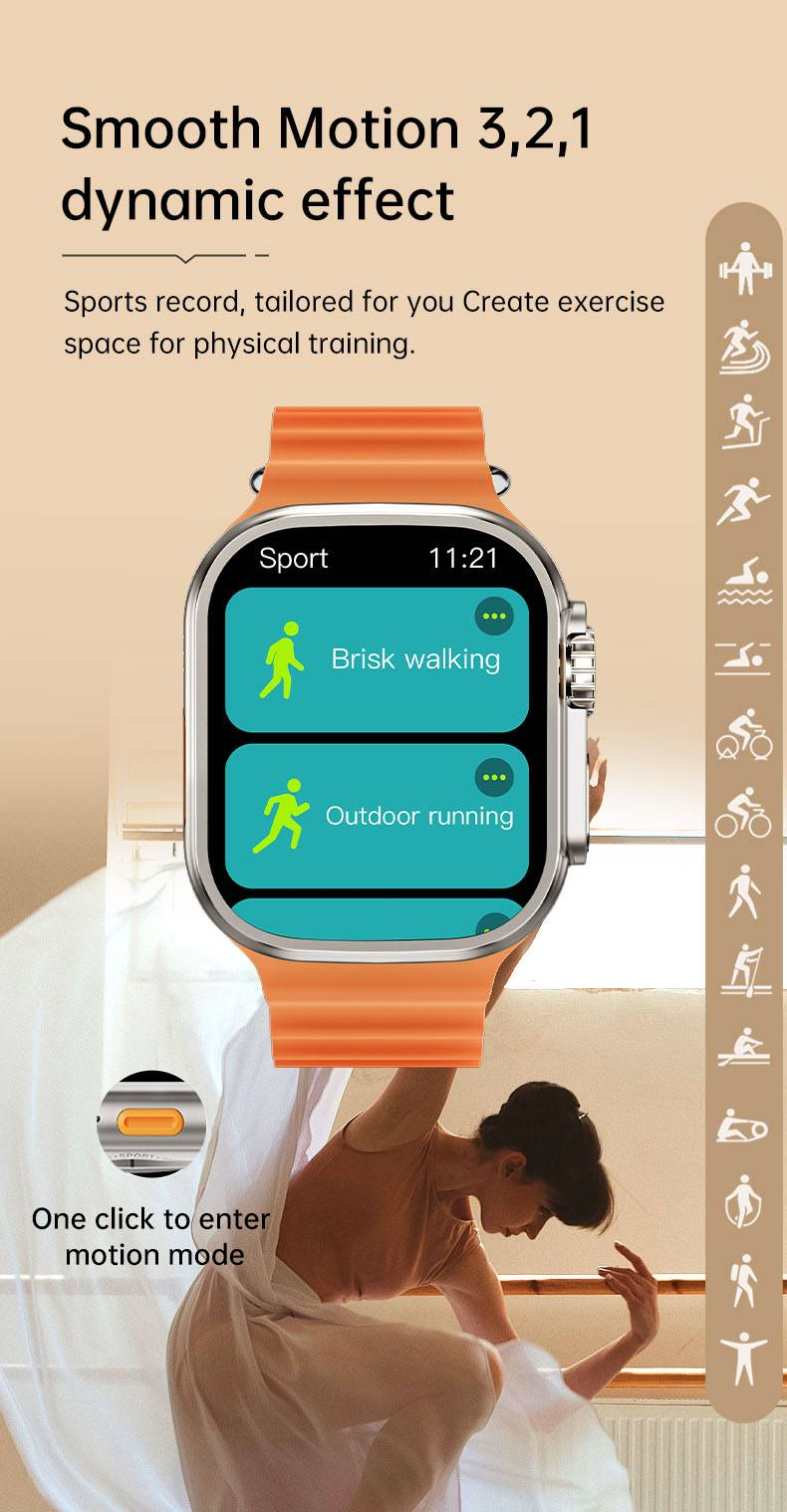 ULTRA2 smartwatch, capable of answering/making phone calls, comes with 2 watch straps included_voghion.com