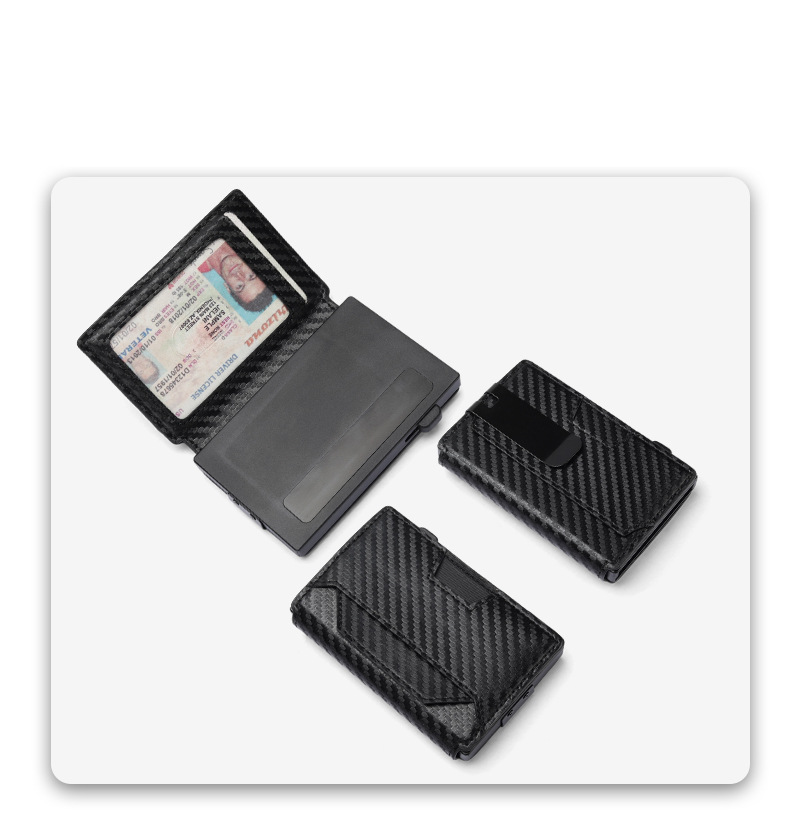 Porta carte Portafogli Portafoglio 20% Rfid Anti-demagnetizzazione Porta carte di credito Modello in fibra di carbonio Semplice porta carte da uomo_voghion.com