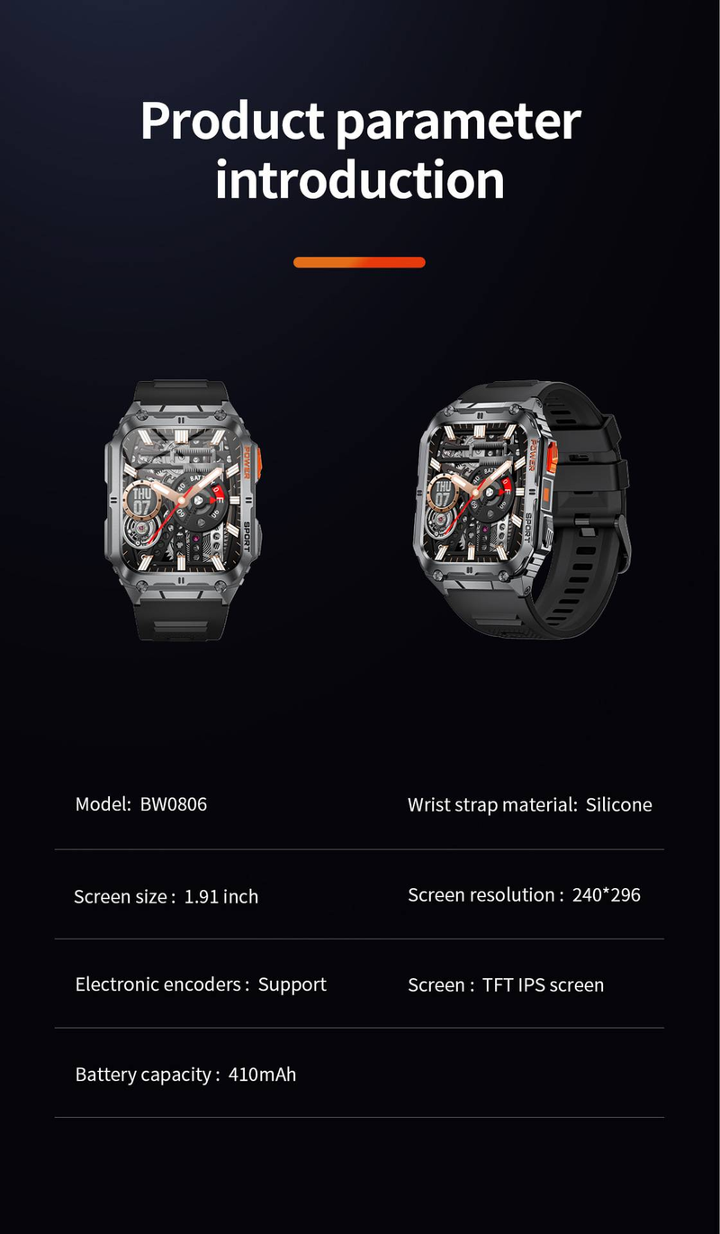 Montre connectée multifonction pour homme, étanche, Bluetooth, appels, pression artérielle, oxygène dans le sang_voghion.com