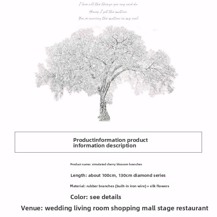 Artificial Cherry Blossom Branches - 1.2m Realistic Sakura Flowers For Wedding Decor, Photography Props & Home Styling (UV-Resistant, Bendable Stems)_voghion.com