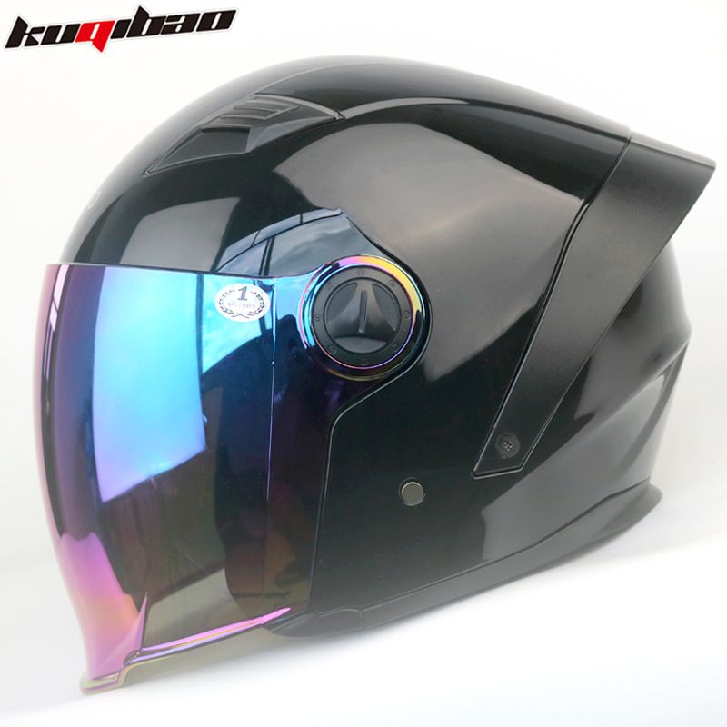 Motorcycle Helmet With Bluetooth Intercom, 3/4 Open Face Design, Dual Visor, 3C Certified, ABS Material, Multiple Color Options_voghion.com