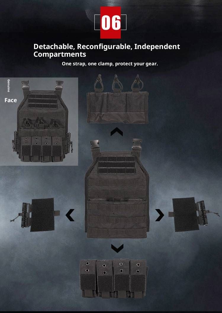 Tactical Vest With Quick-Release System – Military & Airsoft Molle Plate Carrier, Adjustable For Outdoor Training & Combat Simulation_voghion.com