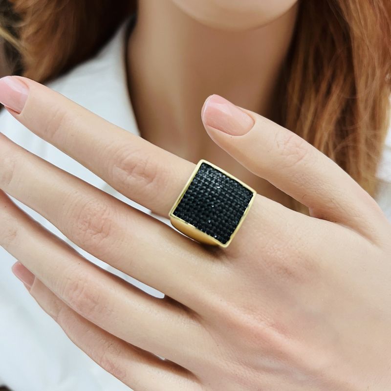 Trendy Hip-Hop Full Diamond Square Ins Exaggerated Simple Gold-Plated Unisex Ring_voghion.com