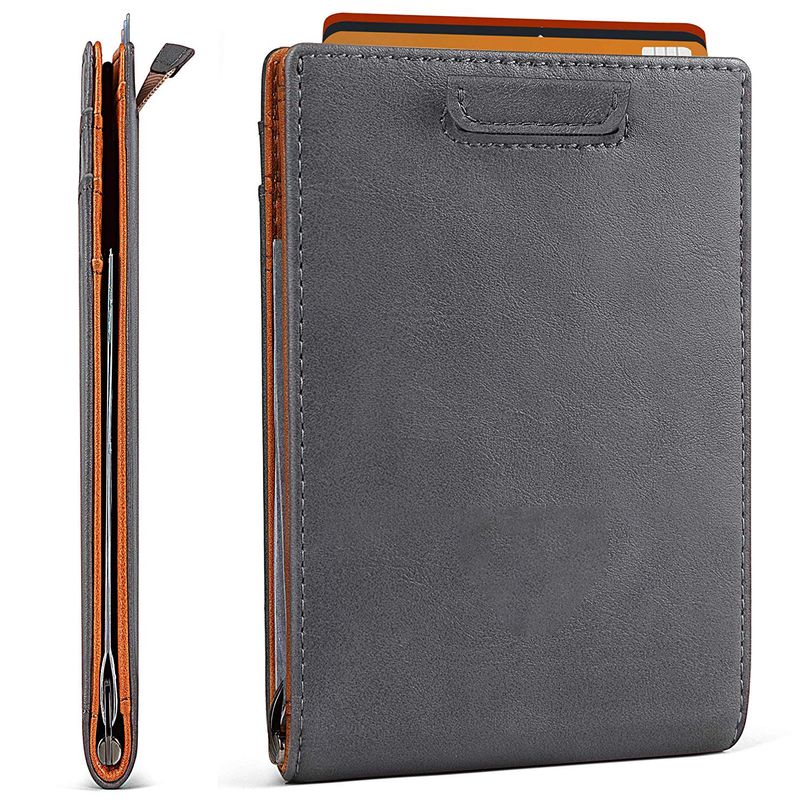 Kartenetui innen und außen aus reinem Leder, Diebstahlschutz mit RFID-Schutz, Dollar-Etui, Herren-Kartenetui_voghion.com