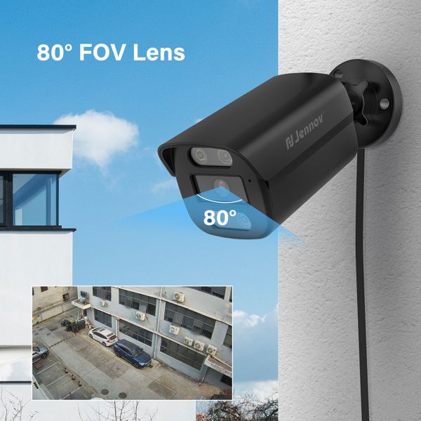 Jennov 4K 8MP POE Security IP66 Camera Outdoor Color Night Vision 2 Way Audio_voghion.com