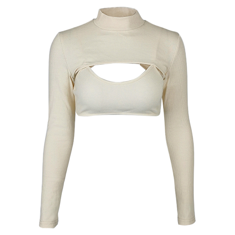 Women's Sexy Hottie Wrap Blouse Neckline Halter Two Piece Set_voghion.com