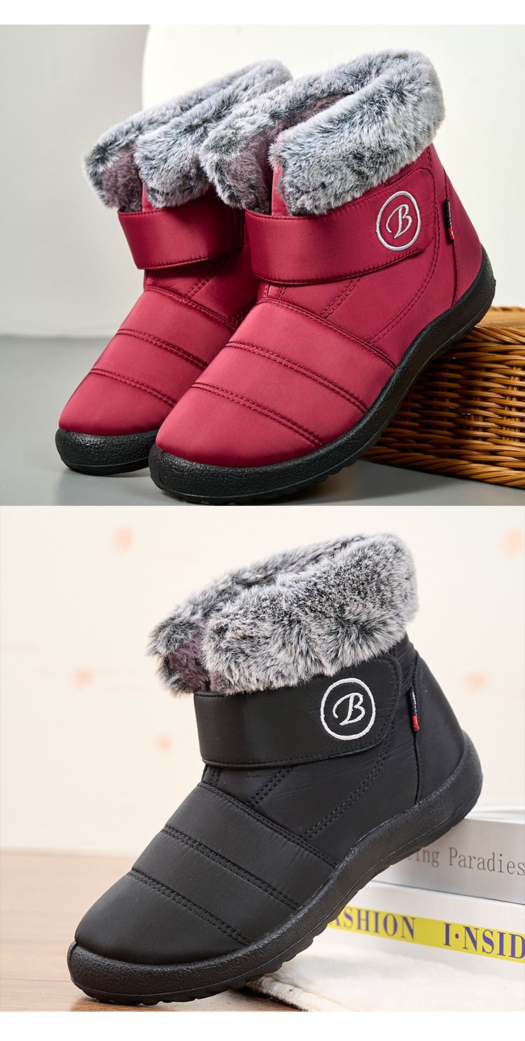 Ski Boots Winter Large Size Women's Shoes Snow Boots Women 36 43 Plus Velvet Warm Cotton Boots Flat Bottom Casual Cold Proof Cotton Shoes_voghion.com