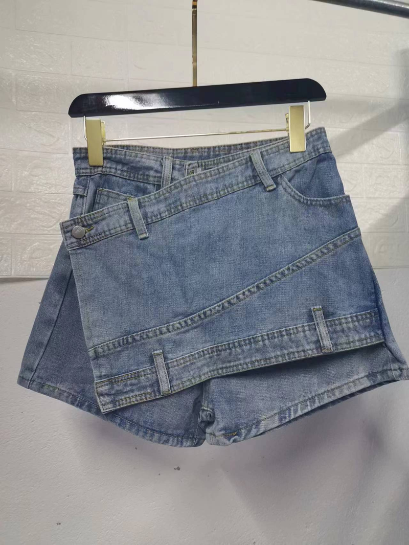 Dámské letní kalhoty s vysokým pasem a širokými nohavicemi v korejském stylu, štíhlé džínové, s sukní a kraťasy, plus size, s vysokým pasem a širokými nohavicemi._voghion.com