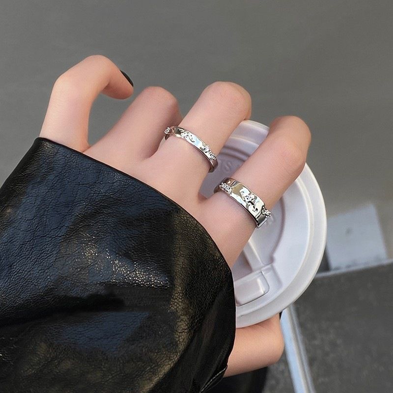 Punk Sier Color Copper Stars Open Rings for Men Fashion Jewelry Gift Hip Hop Vintage Ring_voghion.com