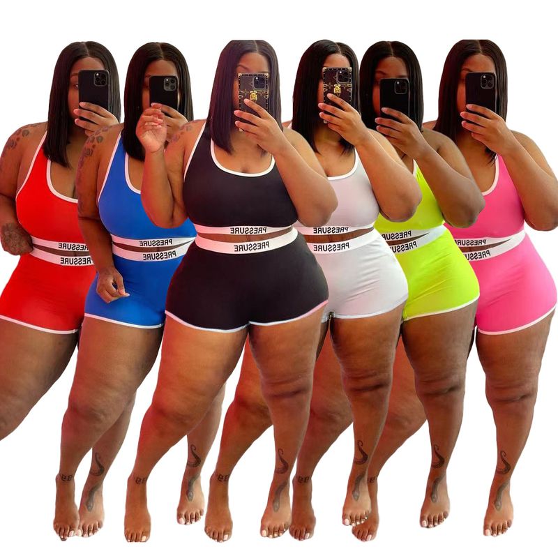 Vêtements pour femmes Station indépendante mode décontracté Sexy lettre imprimer maillot de bain deux pièces ensemble_voghion.com