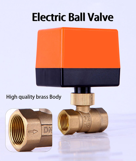 1/2 "3/4" 1 "2" Gemotoriseerde Kogelkraan 220V 12V 24V 3-draads 2 Punt Controle Messing Elektrische Kogelkraan_voghion.com