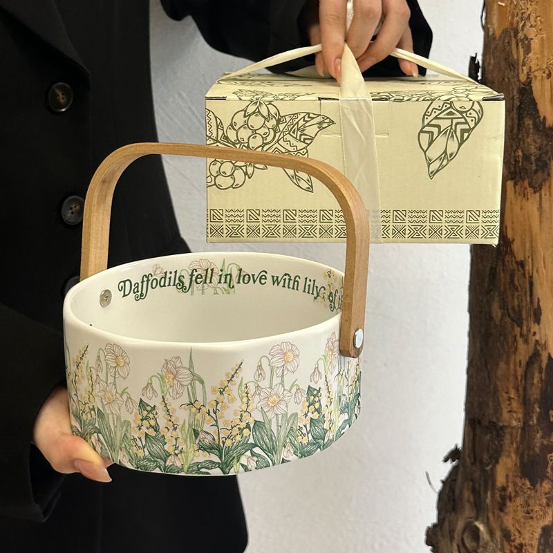 Carillon a vento di lusso di alta qualità, in ceramica, con cesto di frutta portatile, per la casa, tavolino da caffè, piatto per snack da tè pomeridiano, regalo_voghion.com