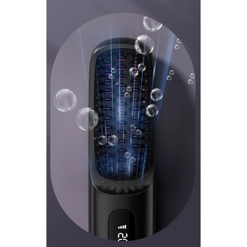 New Multifunctional Straightening Brush With LCD Display, USB Rechargeable, Ceramic Heating, Mini Wireless Portable Hair_voghion.com