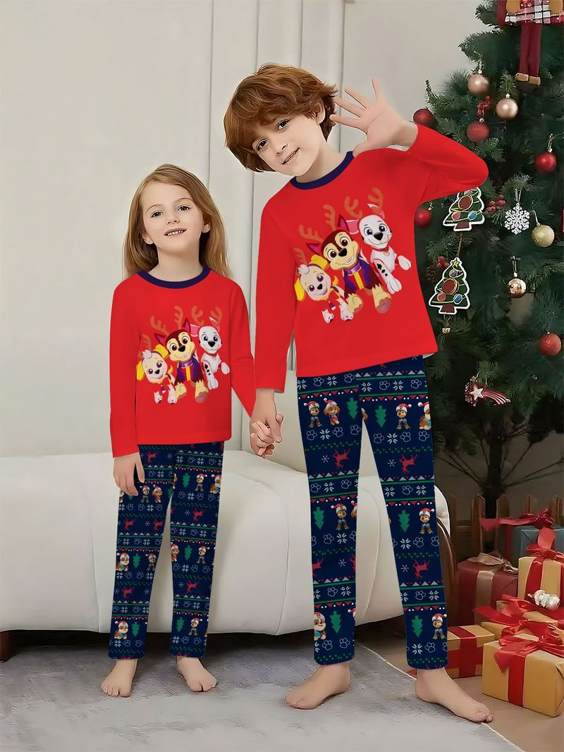 Tenues de Noël assorties pour toute la famille, imprimées en 3D : ensembles pull-over parent-enfant, manches longues et pantalons festifs, prêts pour les photos de fêtes._voghion.com