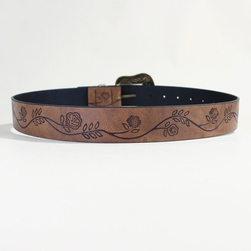 Bohemian Western Turquoise Belt For Women - Vintage Cowgirl Leather Waistband With Silver Conchos_voghion.com