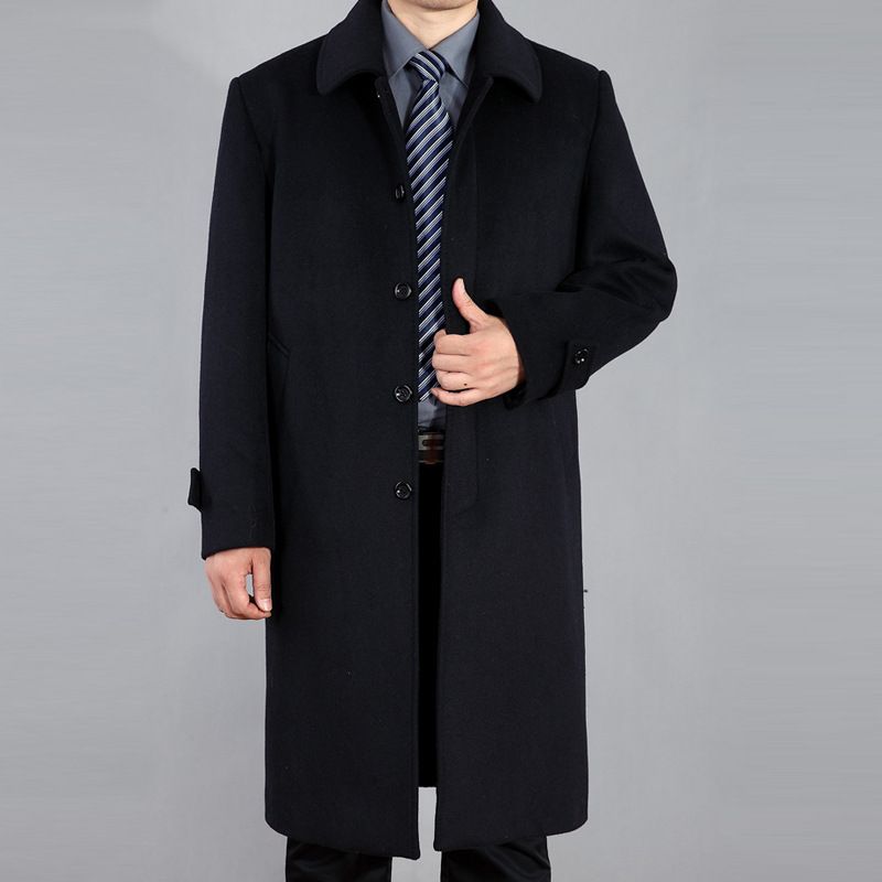 New Autumn Winter Middle-aged Jacket Mid-length Men's Woolen Coat_voghion.com