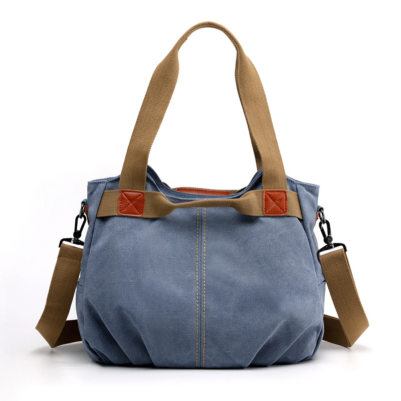 Borsa a tracolla vintage da donna, grande capacità, borsa alla moda, borsa da donna in tela, semplice e multifunzione_voghion.com