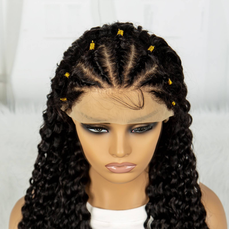 13*4 spetsar nytt flätat människohår huvudbonader 100% människohår djupt lockigt hår lämplig för dagligt bruk_voghion.com