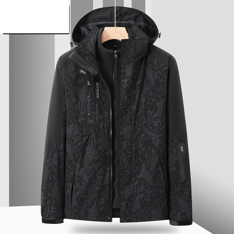 Women's Clothing outdoor two piece three in one jacket for men and women couple style windproof and warm mountaineering work clothes _voghion.com