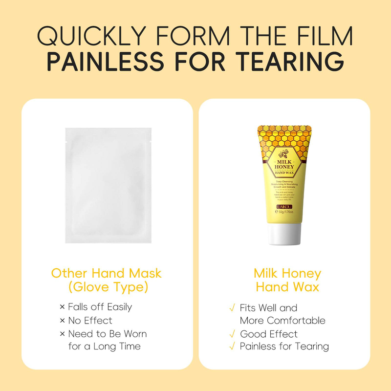 Maschera mani LAIKOU al miele e latte - Cera mani ultra nutriente, 50 g, trattamento di idratazione profonda per mani secche, trattamento di qualità spa_voghion.com
