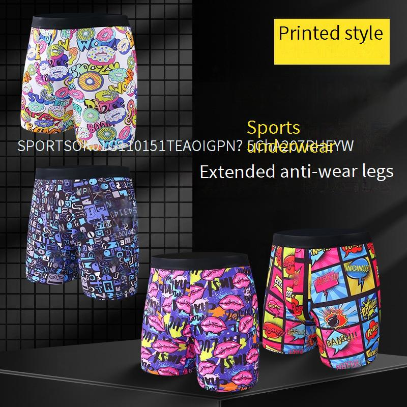 Lenjerie intimă bărbătească, colorat, imprimat, cu picioare lungi, boxeri pentru bărbați, sport, rezistenți la uzură, boxeri extinși_voghion.com
