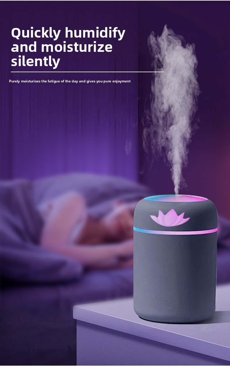 Mini Aroma Diffuser & Humidifier – USB-Powered Ultrasonic Essential Oil Diffuser With Auto Shut-Off, Quiet Operation For Home & Car, White/Gray_voghion.com