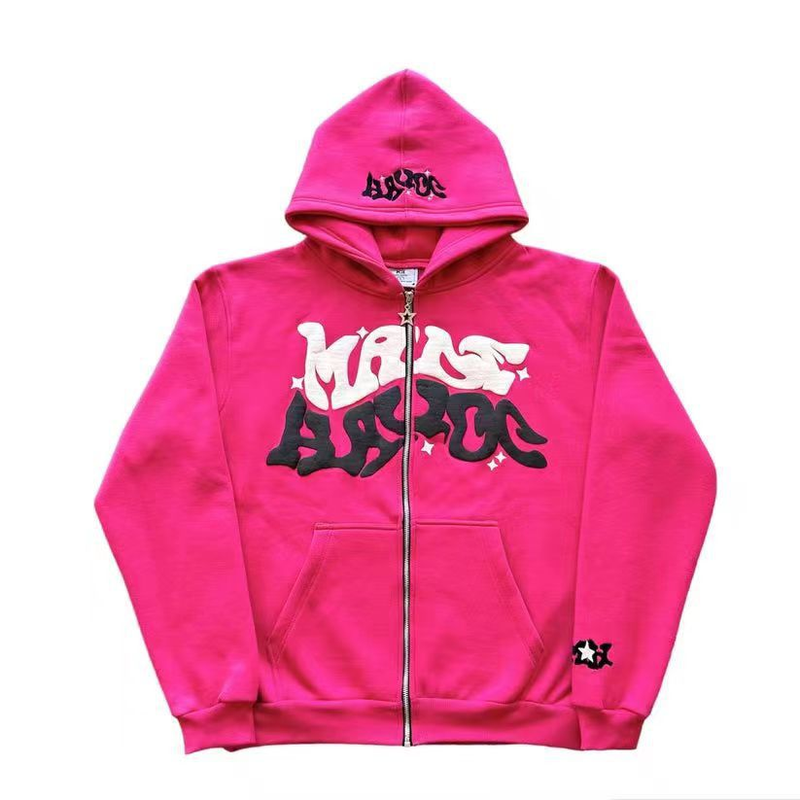 Sudadera con capucha y cremallera para hombre con estampado de letras: suave y cómoda, ideal para hombre y mujer, ropa informal en varios colores._voghion.com