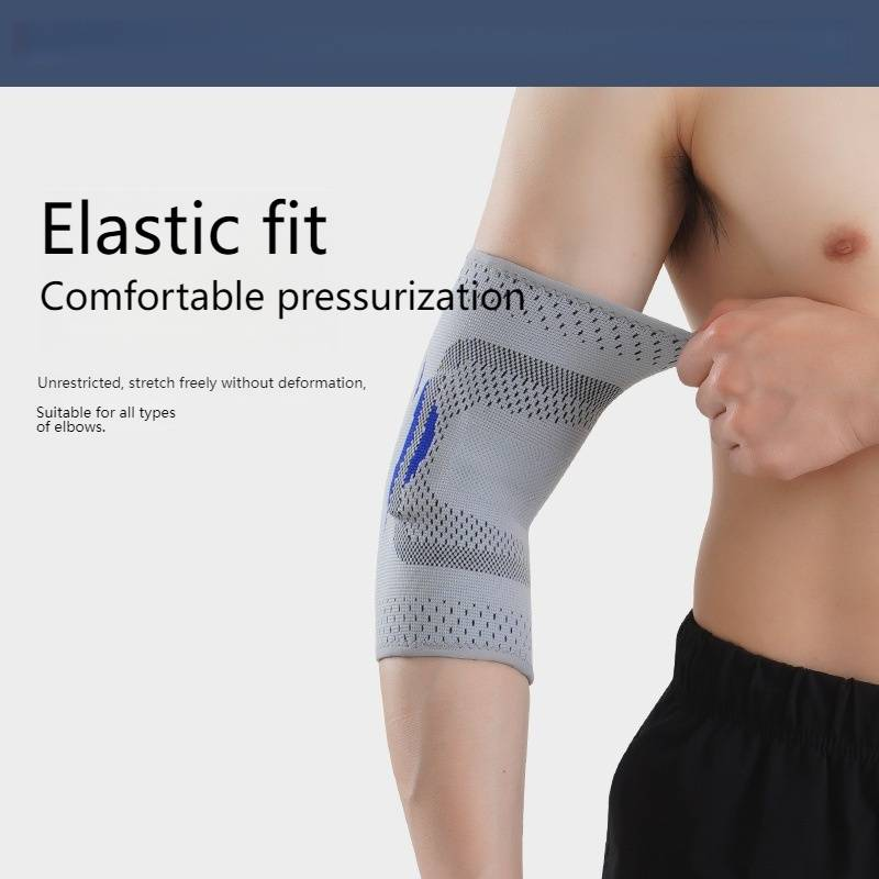 Cotoveleira de compressão premium para basquete, badminton e fitness – respirável, absorve o suor e oferece suporte às articulações – tamanhos P/M/G para adultos unissex (cinza)_voghion.com