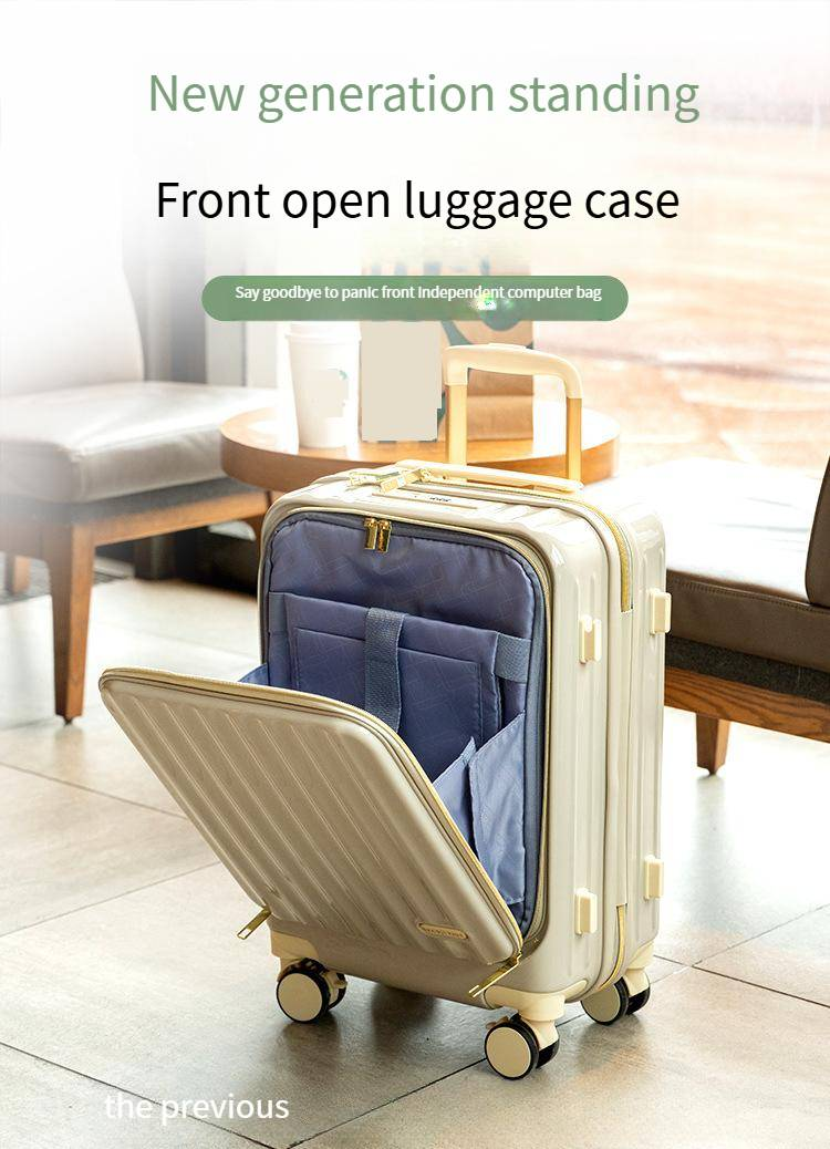 Valigia multifunzionale da viaggio da 20 pollici per uomo e donna con trolley e portabicchieri_voghion.com
