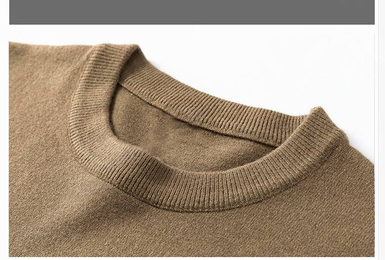 Herren-Pullover aus hochwertiger Wollmischung – Amerikanischer Stil, lockere Passform, weich und warm, Rundhals-/Rollkragenpullover, einfarbige Freizeitstrickware für Herbst und Winter_voghion.com