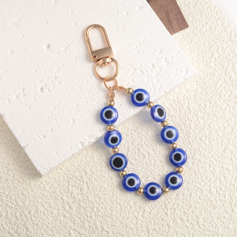 Parti e accessori per borse Stile etnico retrò Portachiavi con corda Occhio del diavolo Ciondolo per borsa in resina Occhi blu Ciondolo per gioielli_voghion.com