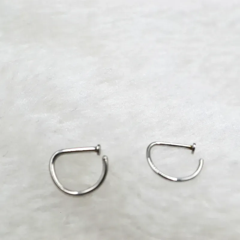 Anelli per il naso, 50 pezzi, lotto, orecchini a cerchio aperti in acciaio punk, 18G, 20G, piercing per il corpo 230325_voghion.com