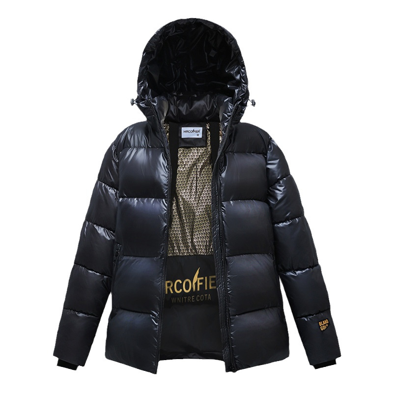 Piumino con cappuccio a cinque griglie da donna, nuovi vestiti invernali corti per uomo e donna, larghi e alla moda, spessi_voghion.com