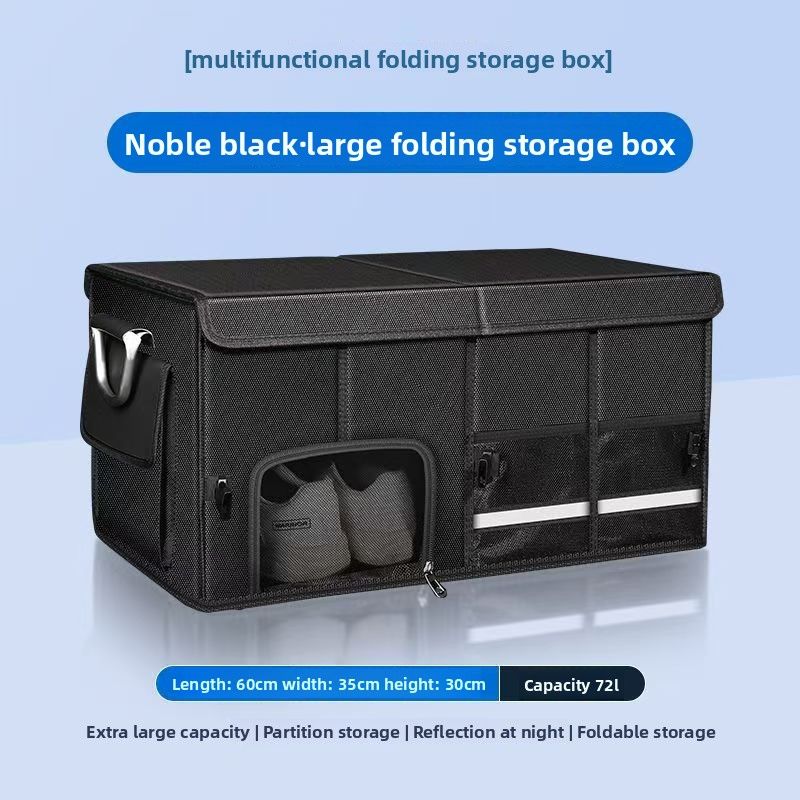 Oxford Buga Handle Car Storage Box Portable Large Capacity Folding Storage Box Multifunctional Storage Box Trunk_voghion.com