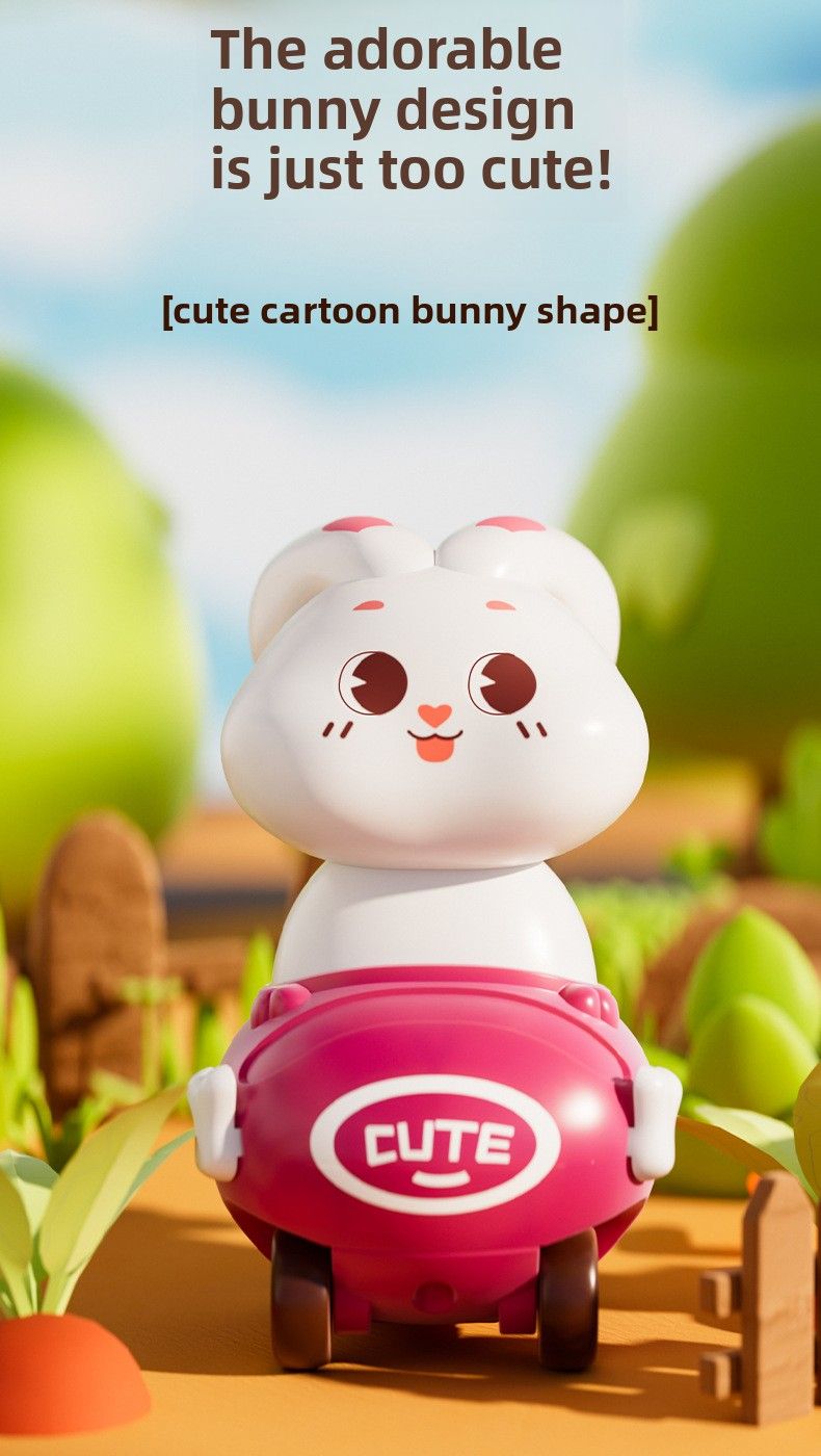 Children's Push And Slide Rabbit Inertia Pull Back Car 1 To 3 Year Olds Baby Educational Early Learning Toy For Girls_voghion.com