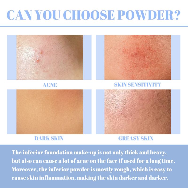 OUHOE Compact Flawless Longue Durée Non-mastifiant Retouche Poudre Fixatrice Naturelle Légère Respirante_voghion.com