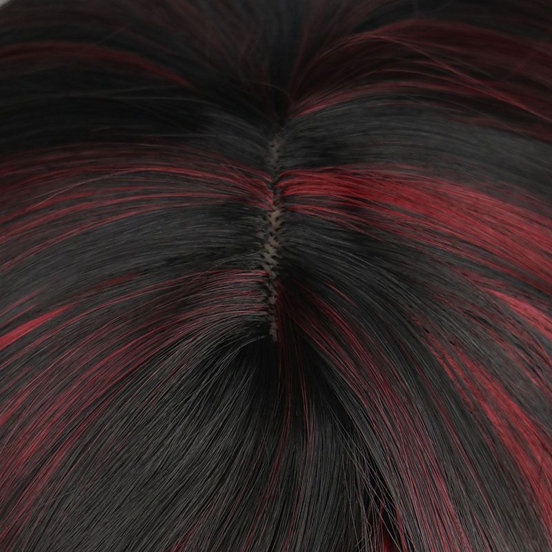 Modeperuker Långt lockigt hår Kvinnlig lugg Peruker Svart Vin Röd Gradient Blandad Guld Kemisk Fiber Huvudstycke Högtemperaturtråd_voghion.com