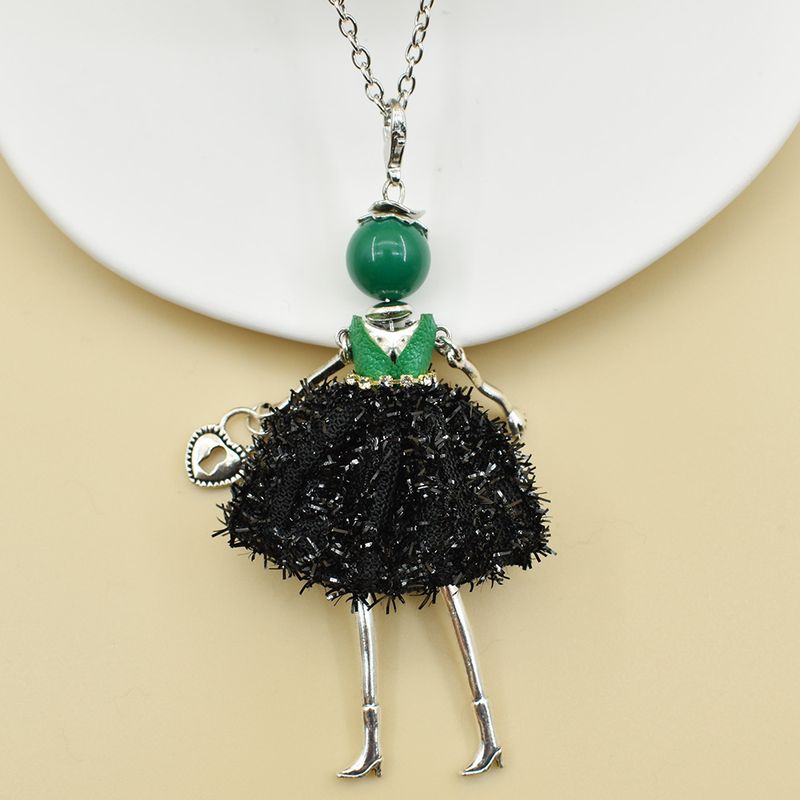 Pronta consegna YLWHJJ nuove collane lunghe nere carine per bambole da donna e pendenti per abiti caldi per bambine, maxi collana di marca, dichiarazione di moda_voghion.com