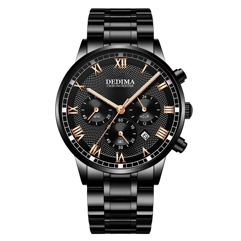 Three-eye Six-pin Multi-function Men's Waterproof Luminous Ultra-thin Wrist Watch Hot Selling Watches_voghion.com