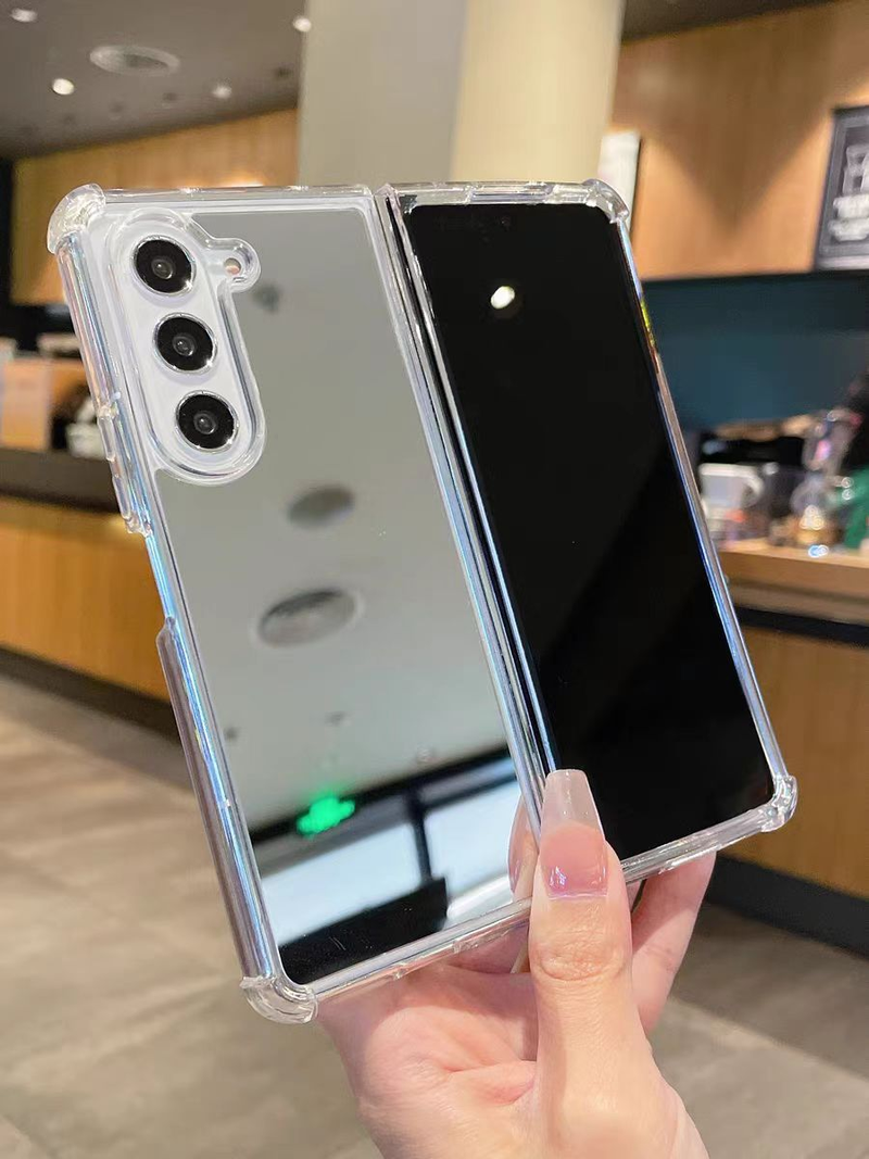 For Samsung Galaxy Z Fold 3 4 5 Mirror Anti Drop TPU PC Phone Case Cover_voghion.com