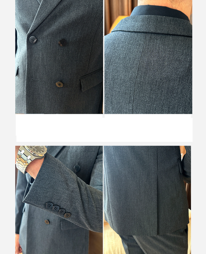 Roupas masculinas Ternos masculinos Ternos de negócios Ternos pretos de alta qualidade com abotoamento duplo Ternos de casamento masculinos Outono e inverno Novos estilos_voghion.com